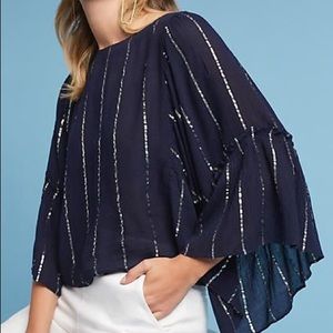 Anthropologie Floreat Bell-Sleeve Blouse (XS)